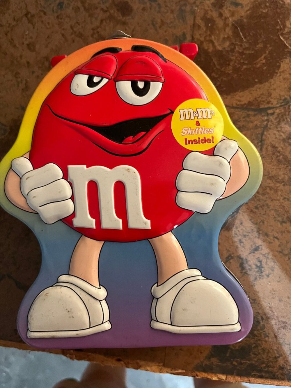 M&M's Red M&M Metal Tin 2003 Candy Container Collectible
